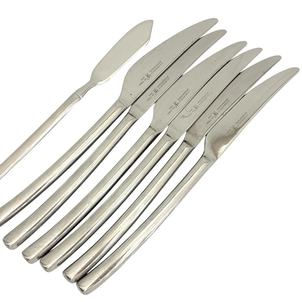 J A Henckels Zwilling OPUS Stainless 6 Dinner‎ Knives Set 1 Butter Knife